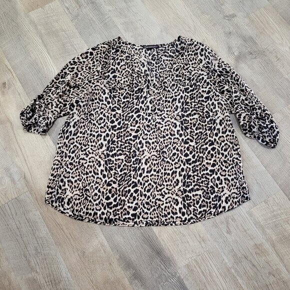 Heartsoul Tops - Cheetah V-Neck Blouse